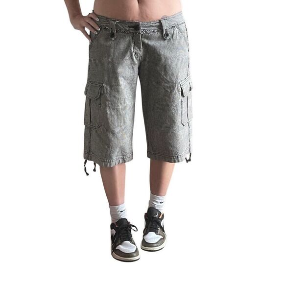 Y2K Triple Five Soul Plaid Cargo Jorts | 2000s Skater Grunge Essentials - Picture 1 of 8